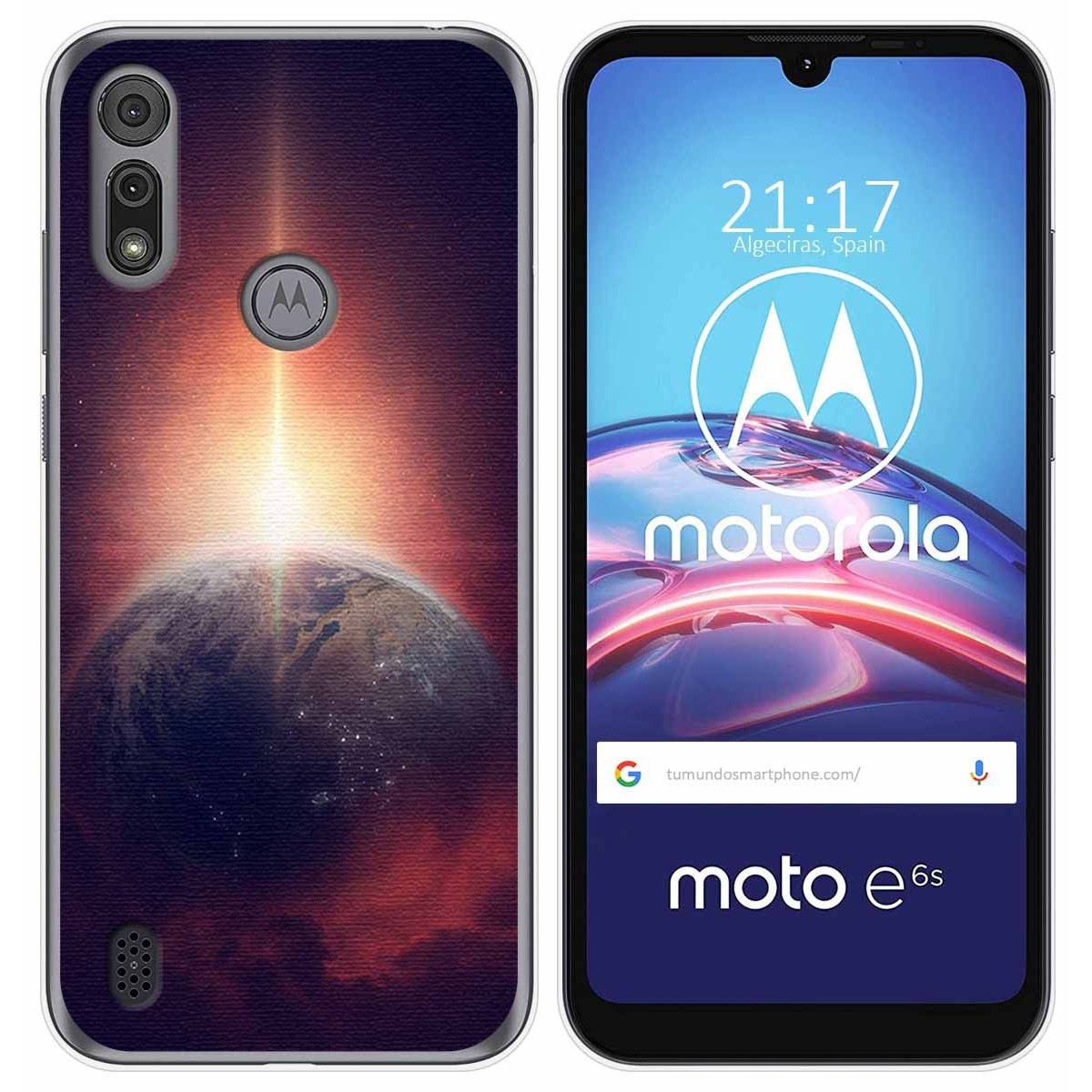 Funda Gel Tpu para Motorola Moto e6s diseño Tierra Dibujos