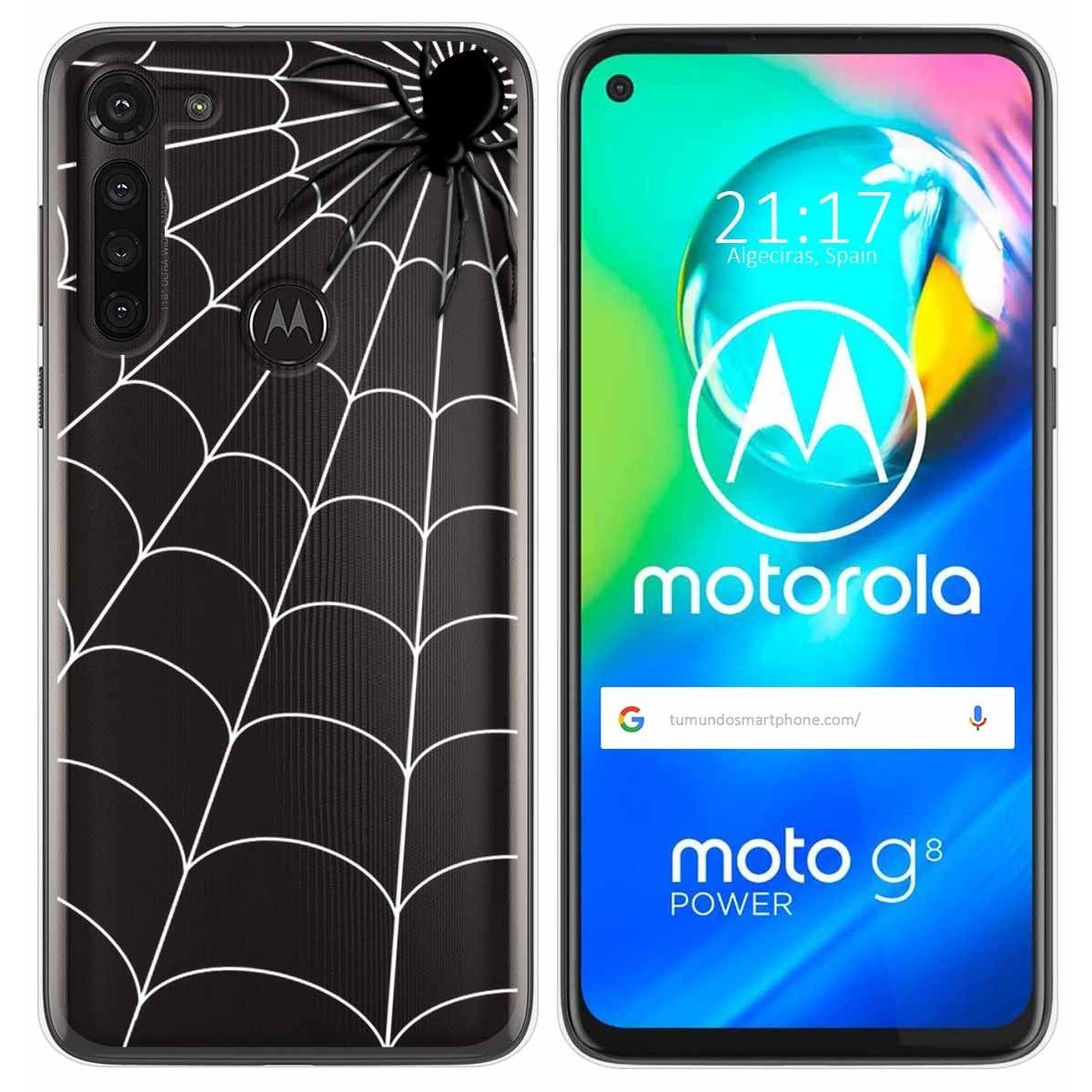 Funda Gel Transparente para Motorola Moto G8 Power diseño Araña Dibujos