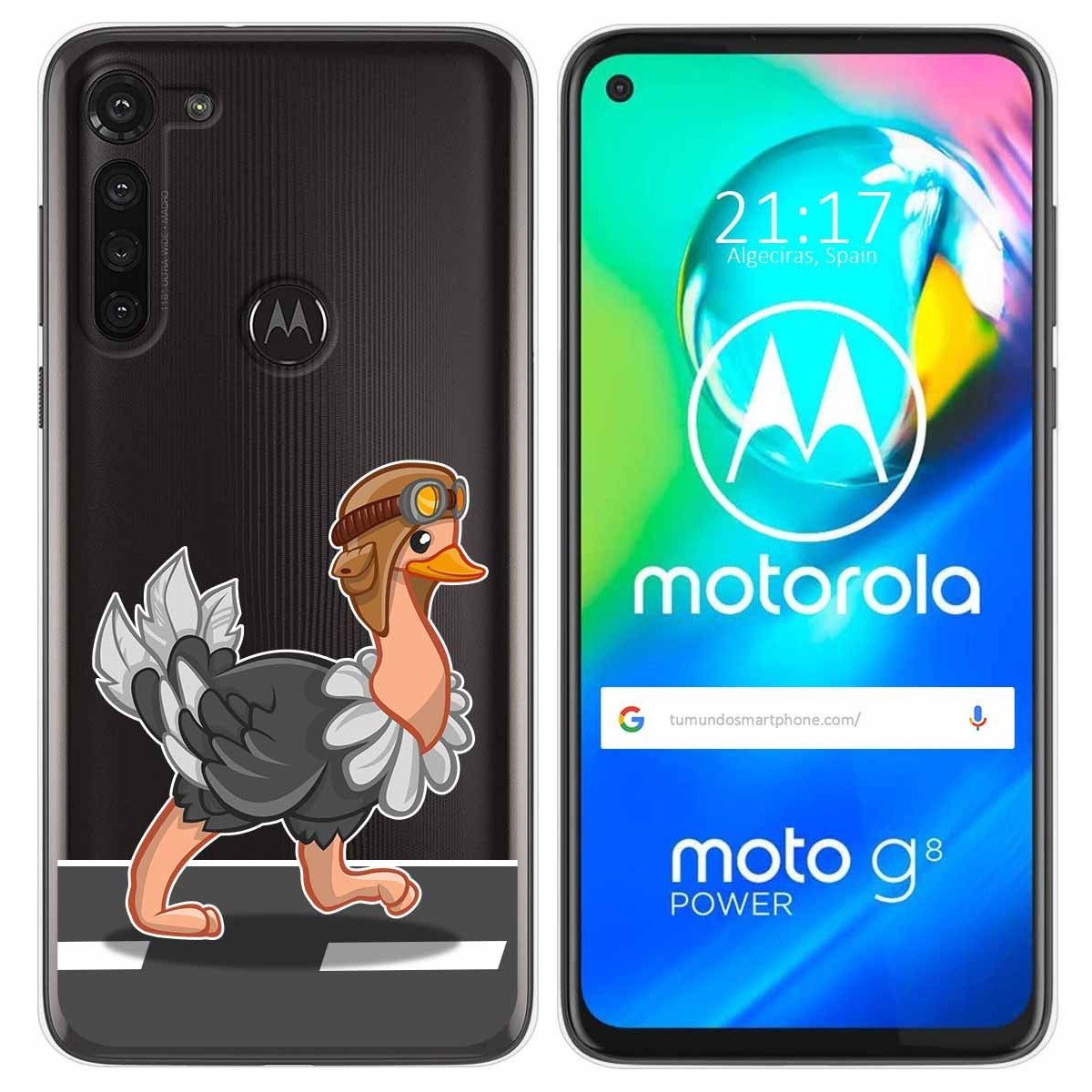 Funda Gel Transparente para Motorola Moto G8 Power diseño Avestruz Dibujos