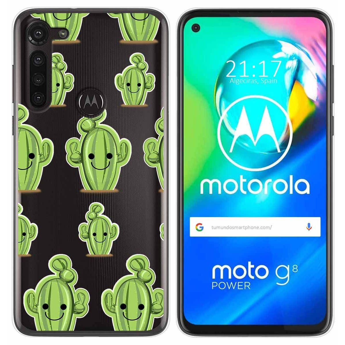 Funda Gel Transparente para Motorola Moto G8 Power diseño Cactus Dibujos