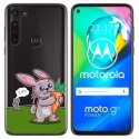 Funda Gel Transparente para Motorola Moto G8 Power diseño Conejo Dibujos