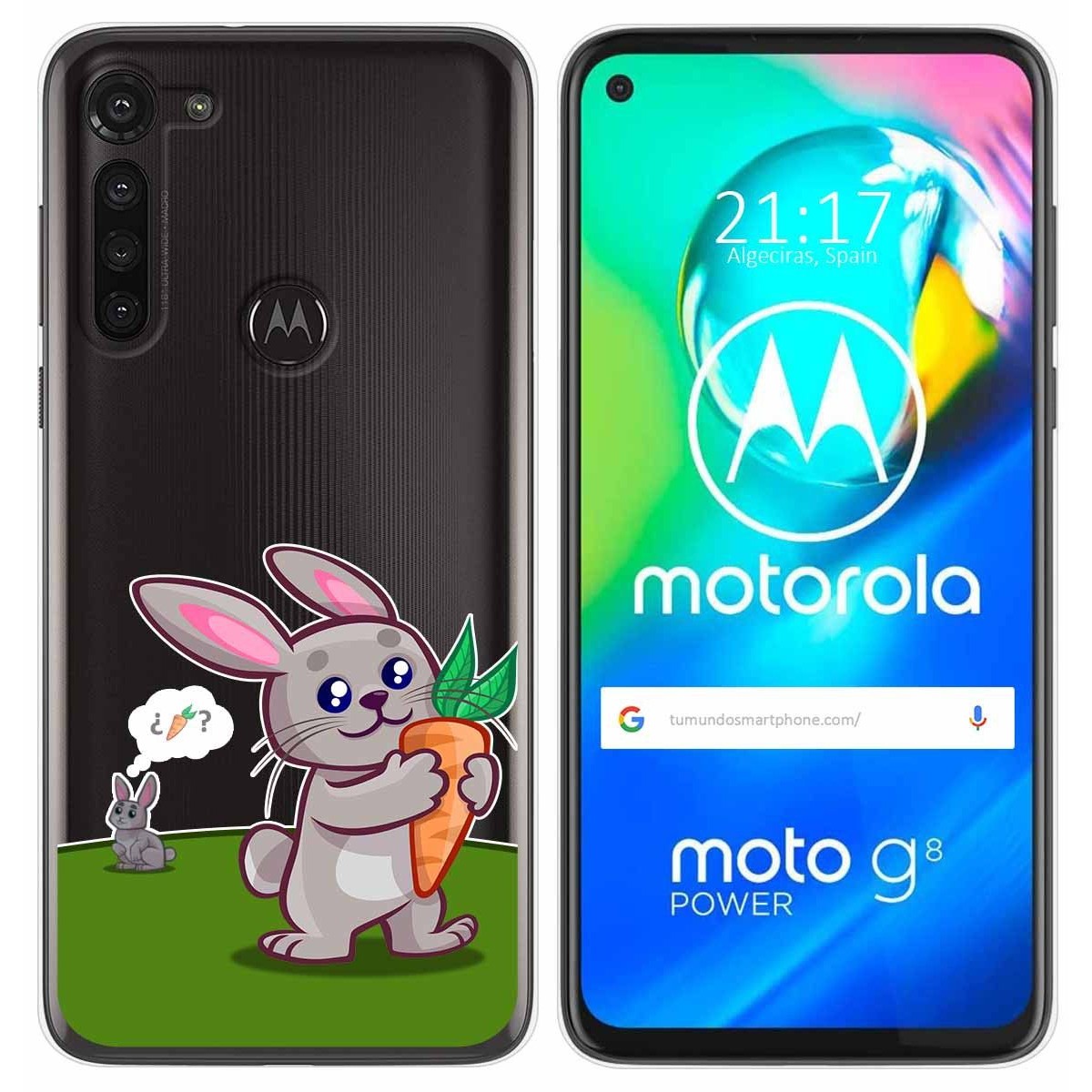 Funda Gel Transparente para Motorola Moto G8 Power diseño Conejo Dibujos