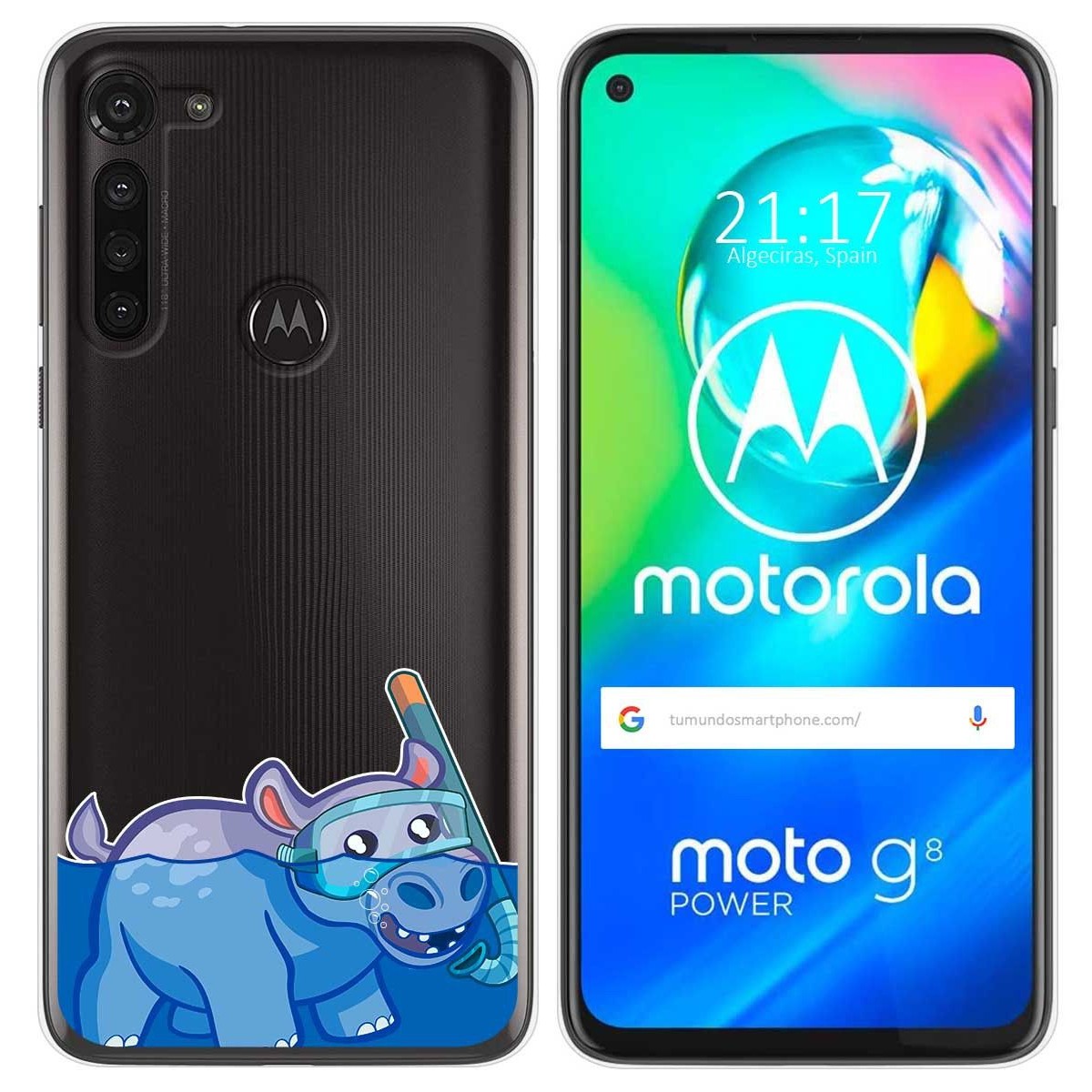 Funda Gel Transparente para Motorola Moto G8 Power diseño Hipo Dibujos