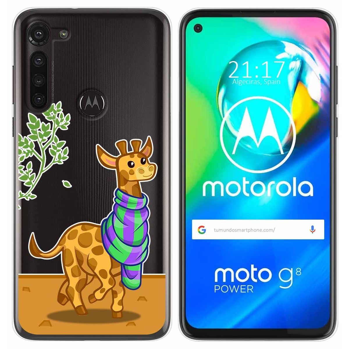 Funda Gel Transparente para Motorola Moto G8 Power diseño Jirafa Dibujos