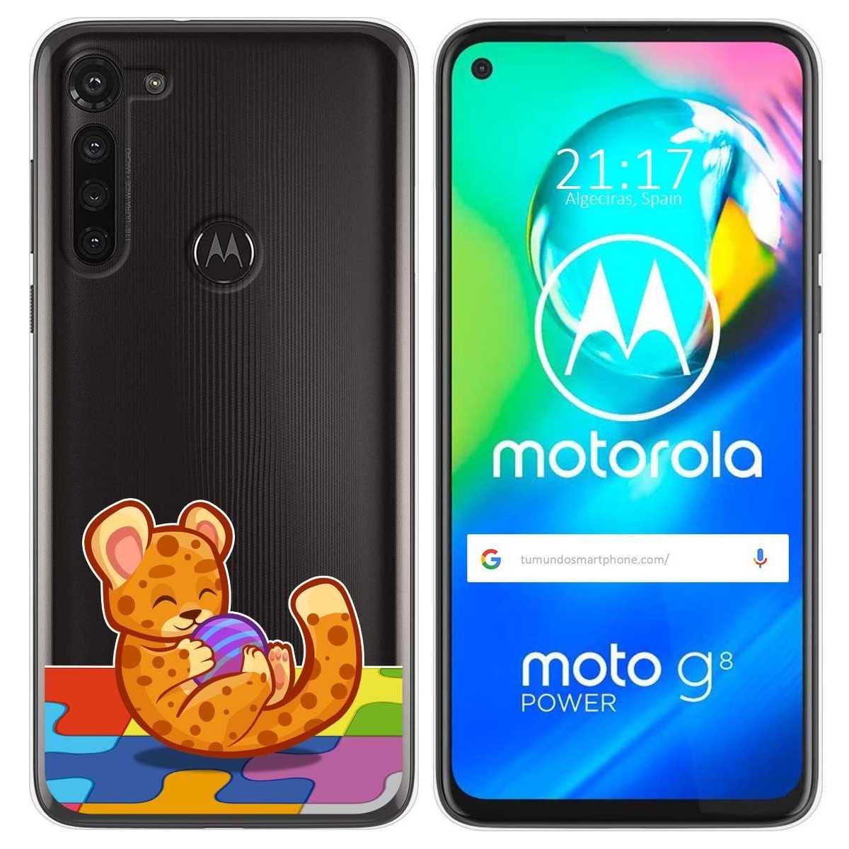 Funda Gel Transparente para Motorola Moto G8 Power diseño Leopardo Dibujos
