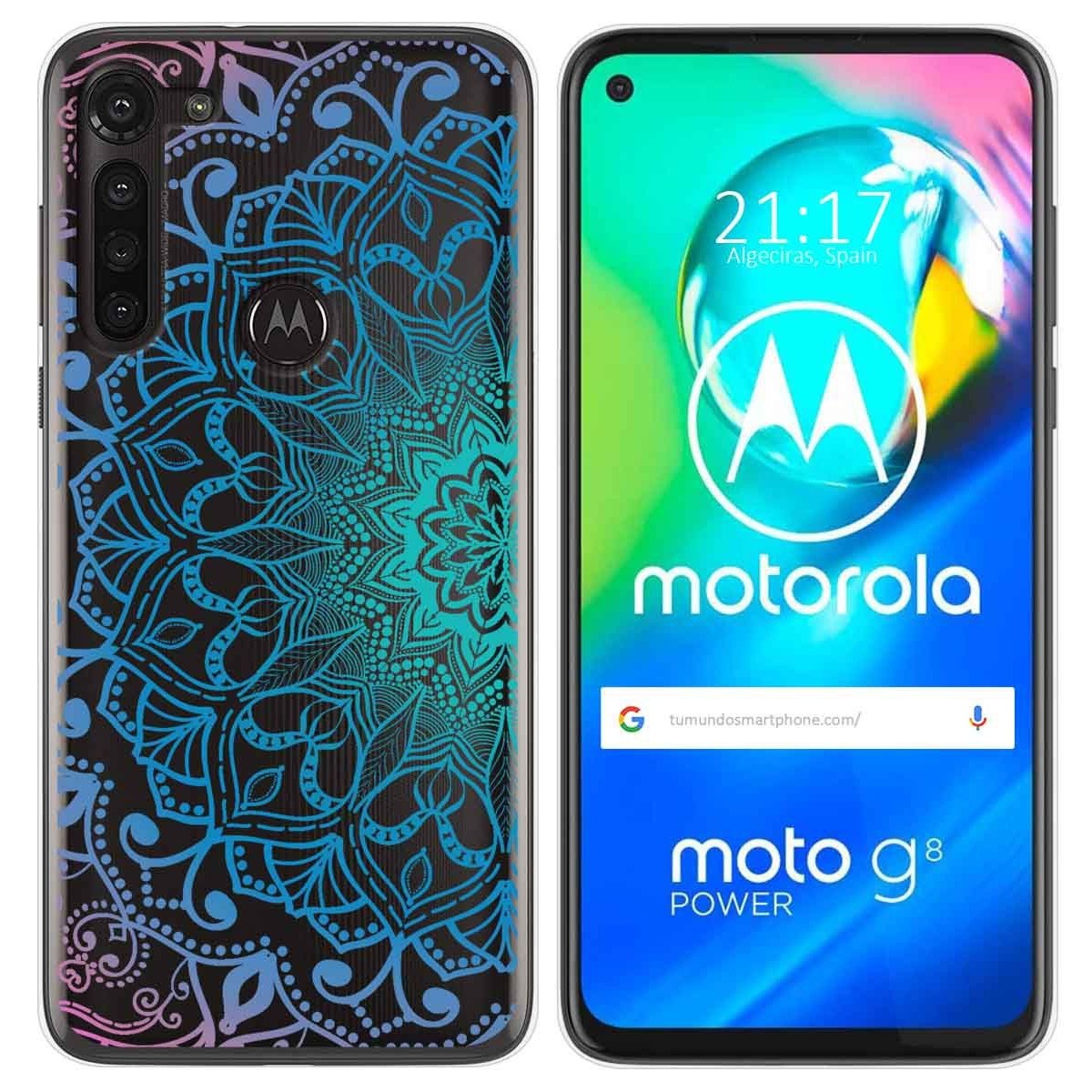 Funda Gel Transparente para Motorola Moto G8 Power diseño Mandala Dibujos