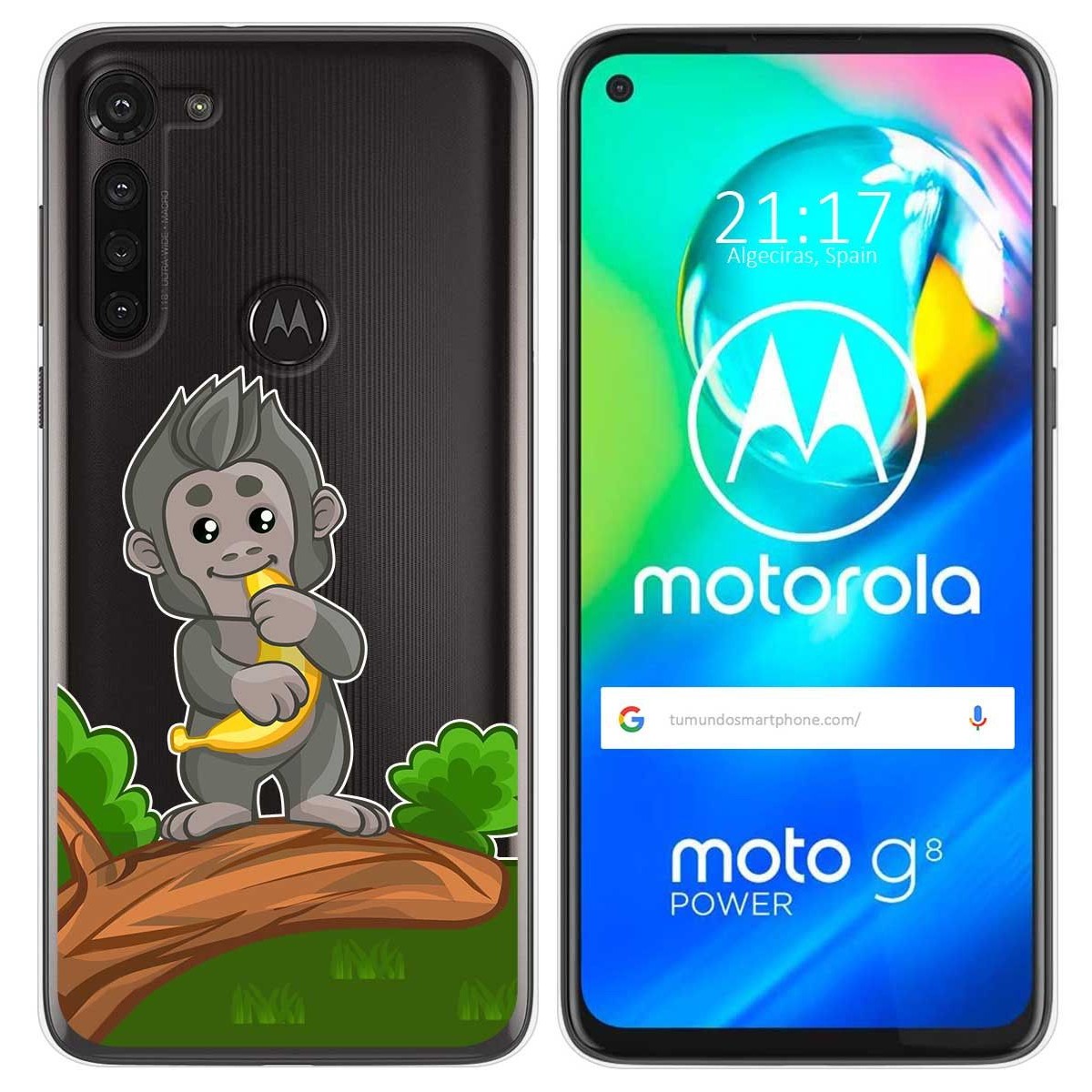 Funda Gel Transparente para Motorola Moto G8 Power diseño Mono Dibujos