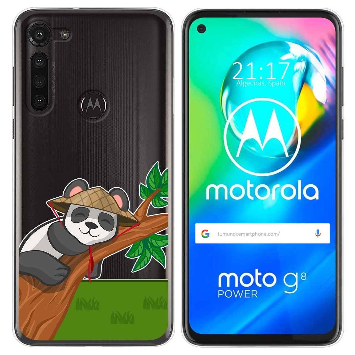 Funda Gel Transparente para Motorola Moto G8 Power diseño Panda Dibujos