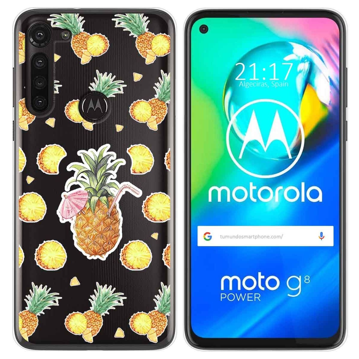 Funda Gel Transparente para Motorola Moto G8 Power diseño Piña Dibujos