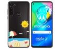 Funda Gel Transparente para Motorola Moto G8 Power diseño Playa Dibujos