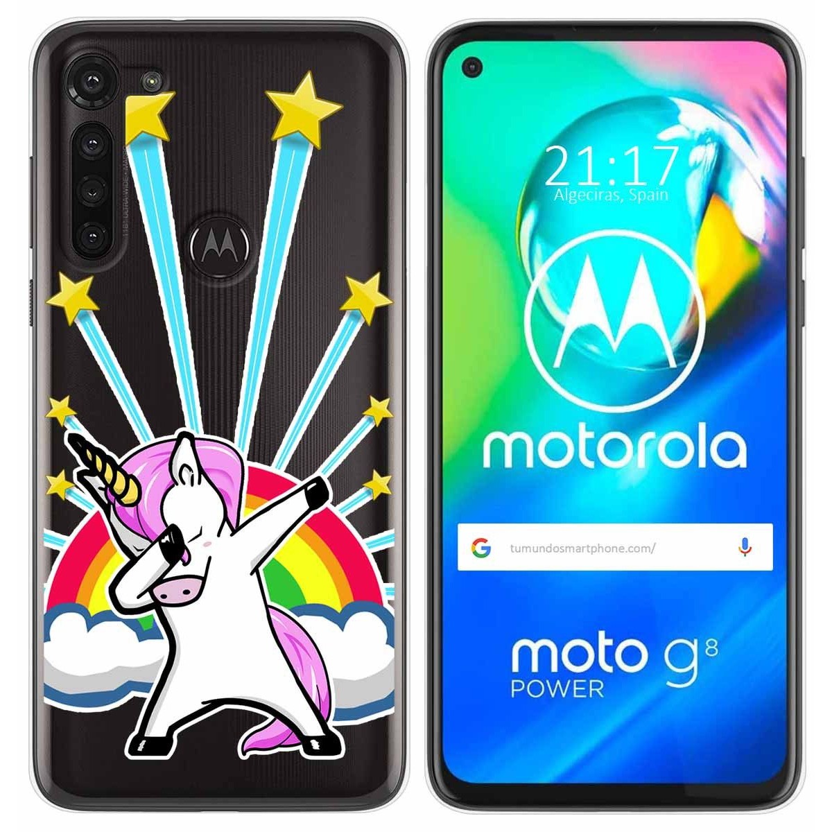 Funda Gel Transparente para Motorola Moto G8 Power diseño Unicornio Dibujos