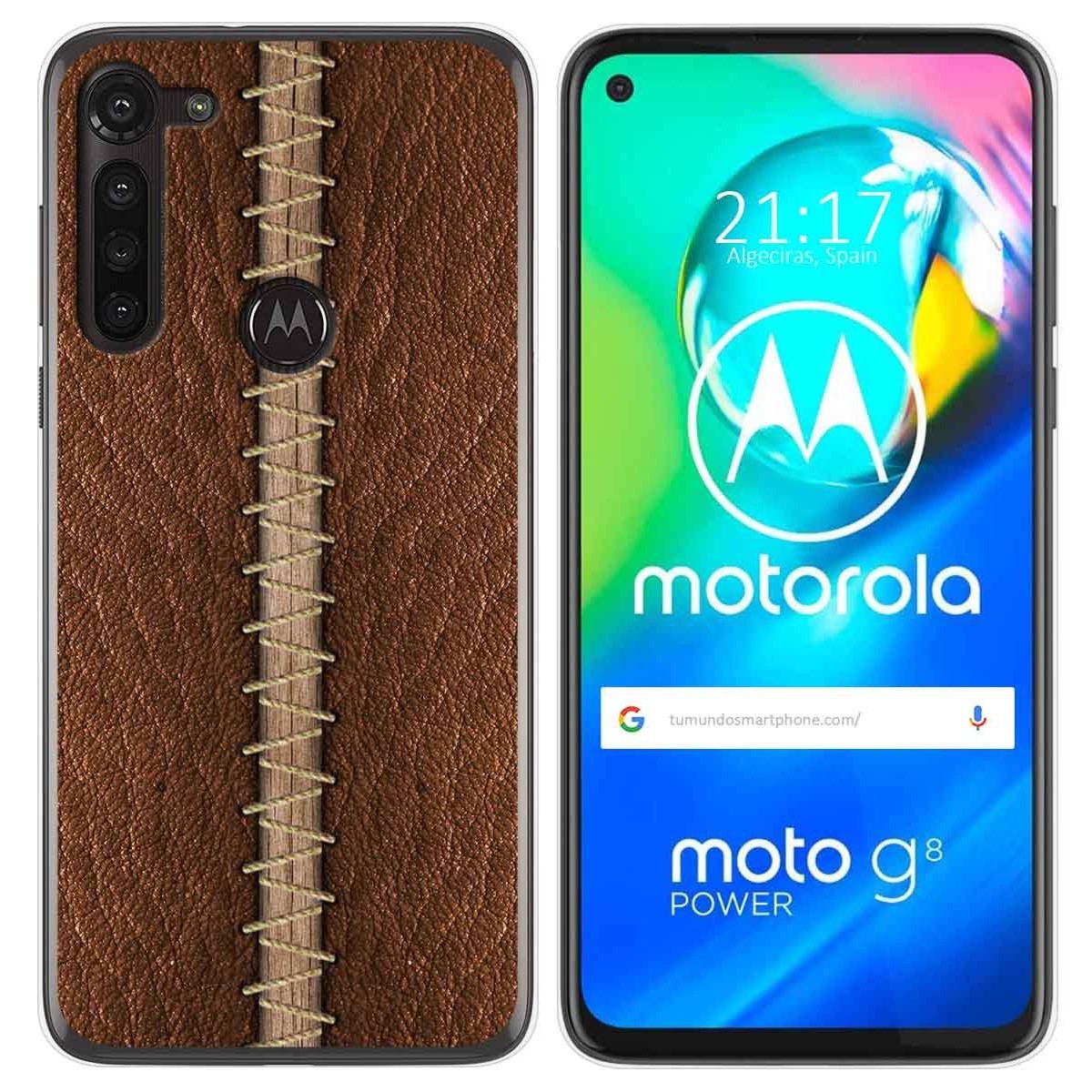 Funda Gel Tpu para Motorola Moto G8 Power diseño Cuero 01 Dibujos