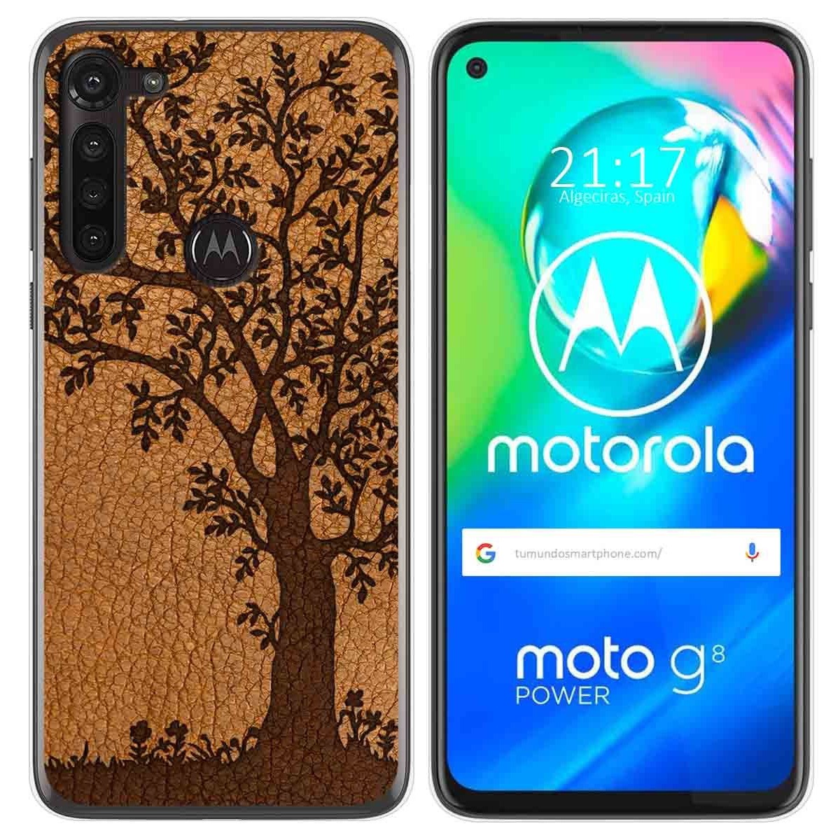 Funda Gel Tpu para Motorola Moto G8 Power diseño Cuero 03 Dibujos