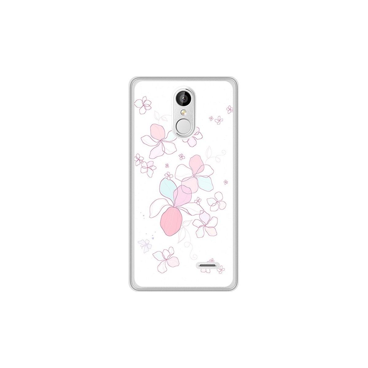 Funda Gel Tpu para Leagoo M5 Plus Diseño Flores Minimal Dibujos