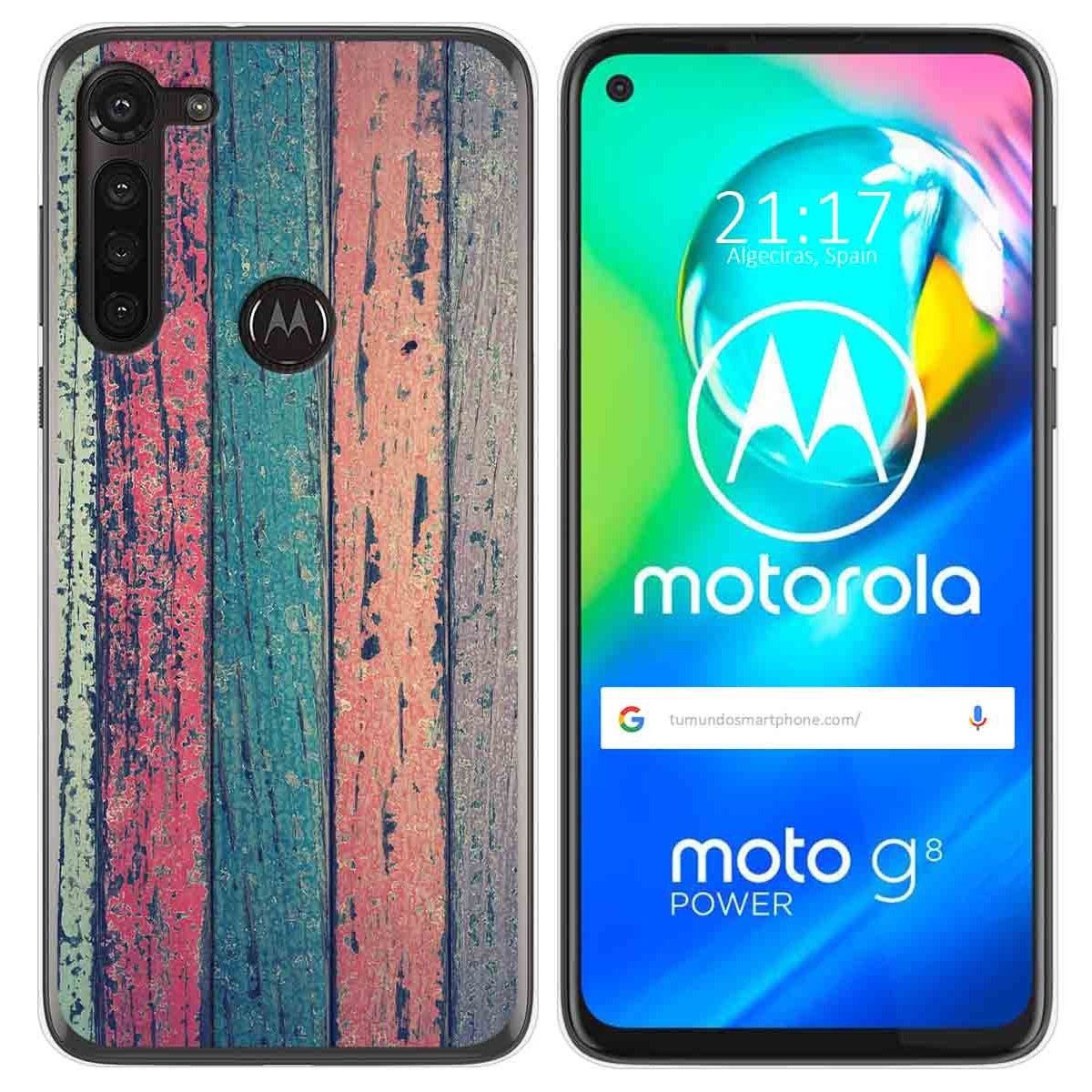 Funda Gel Tpu para Motorola Moto G8 Power diseño Madera 10 Dibujos