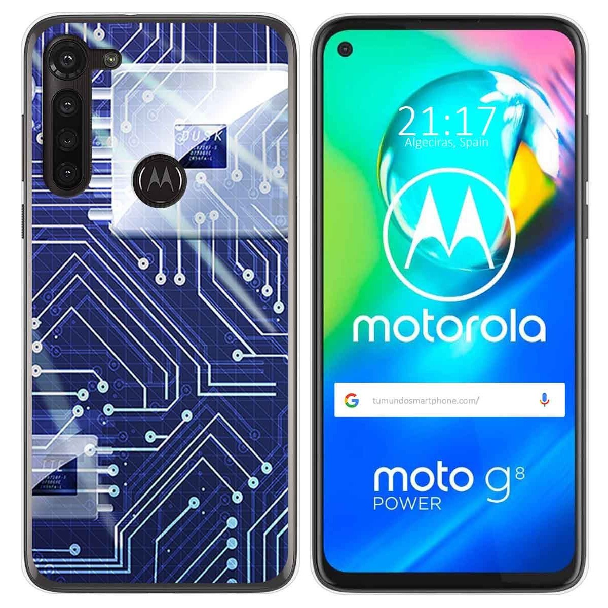 Funda Gel Tpu para Motorola Moto G8 Power diseño Circuito Dibujos
