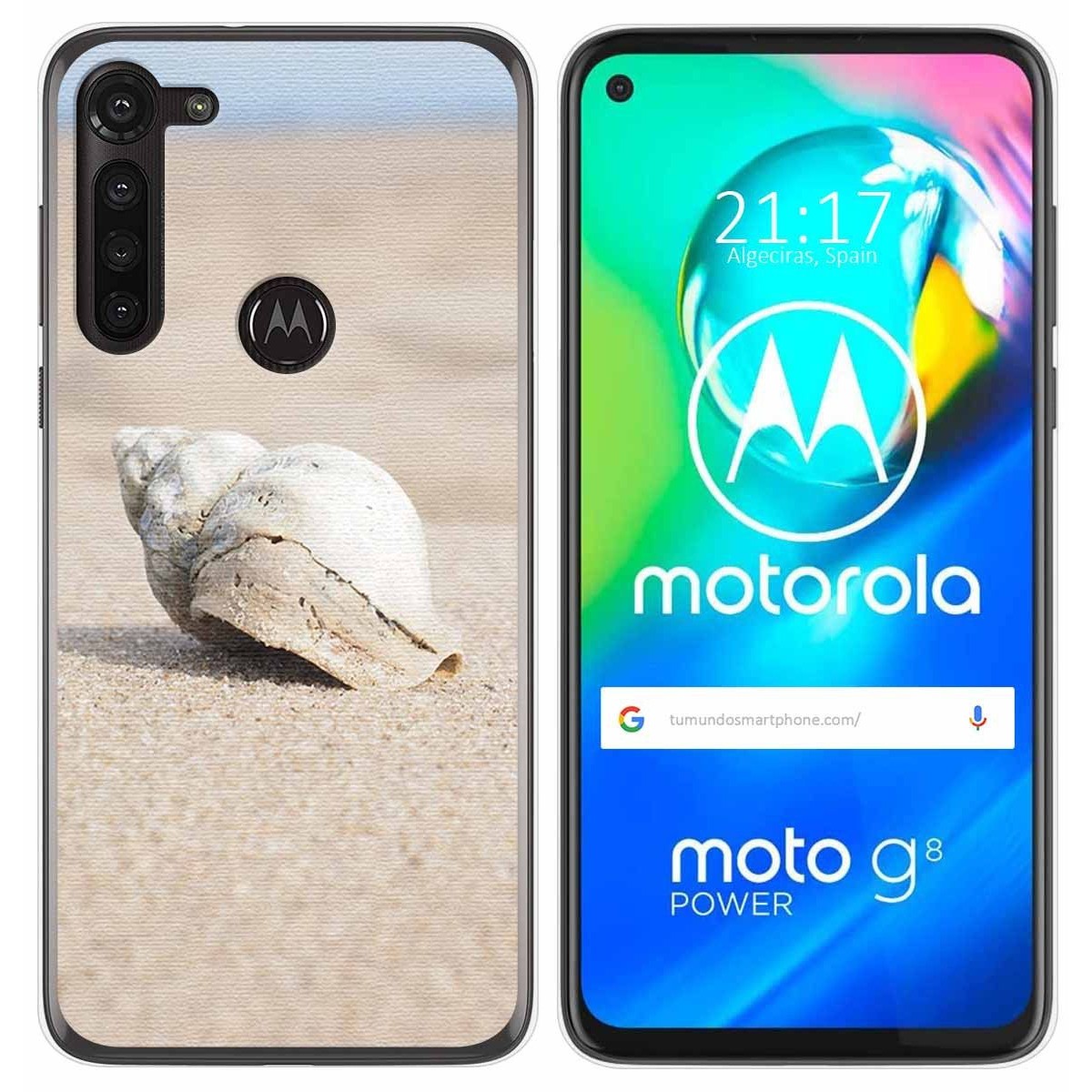Funda Gel Tpu para Motorola Moto G8 Power diseño Concha Dibujos