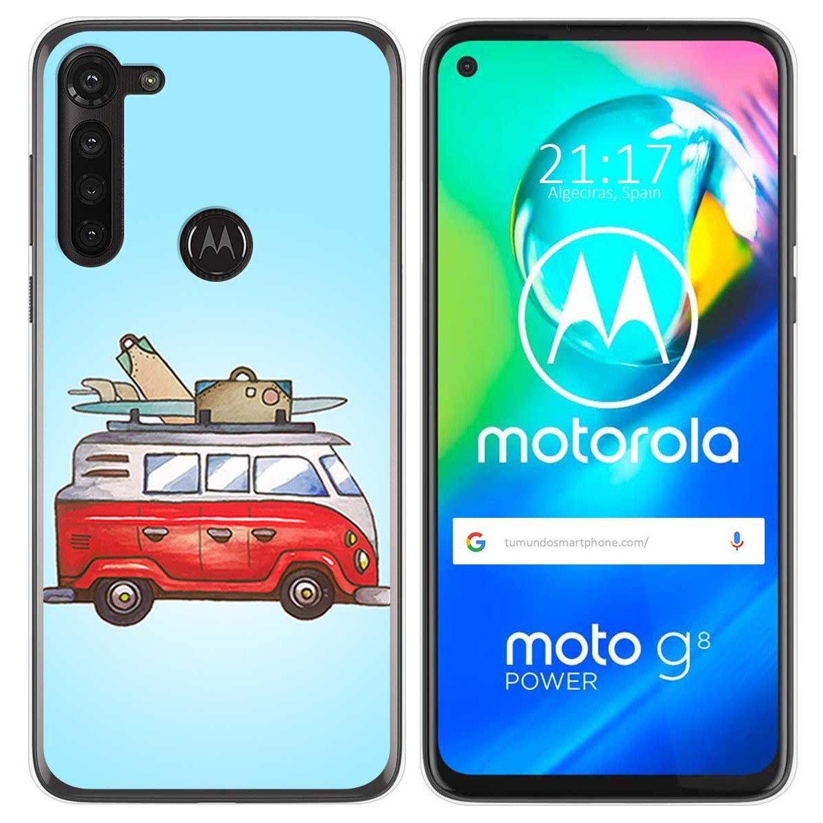 Funda Gel Tpu para Motorola Moto G8 Power diseño Furgoneta Dibujos