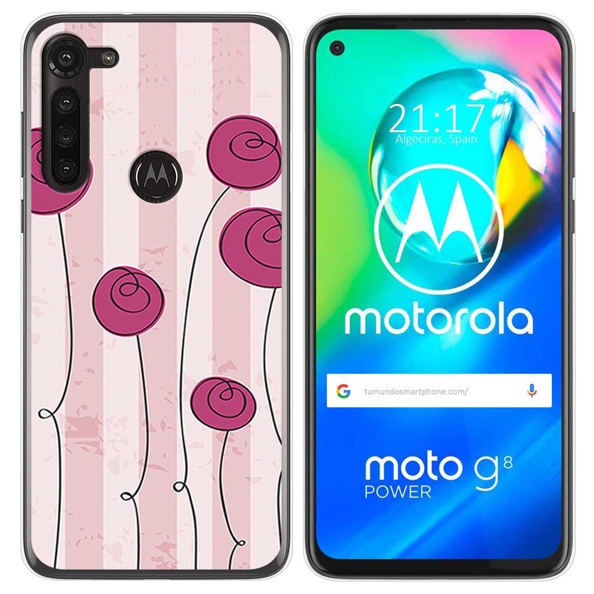 Funda Gel Tpu para Motorola Moto G8 Power diseño Flores Vintage Dibujos