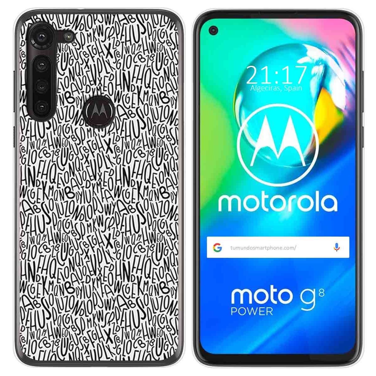 Funda Gel Tpu para Motorola Moto G8 Power diseño Letras Dibujos