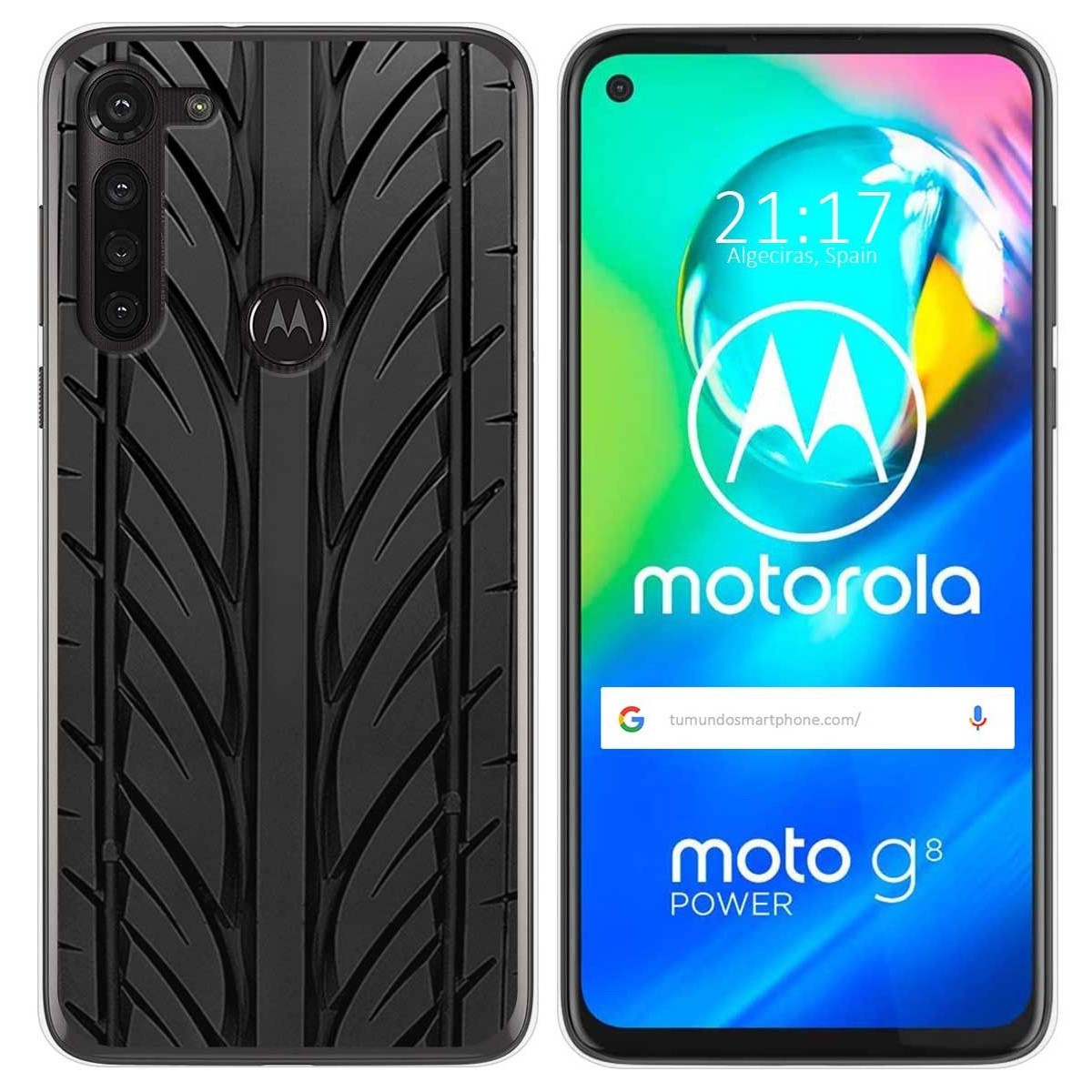 Funda Gel Tpu para Motorola Moto G8 Power diseño Neumatico Dibujos