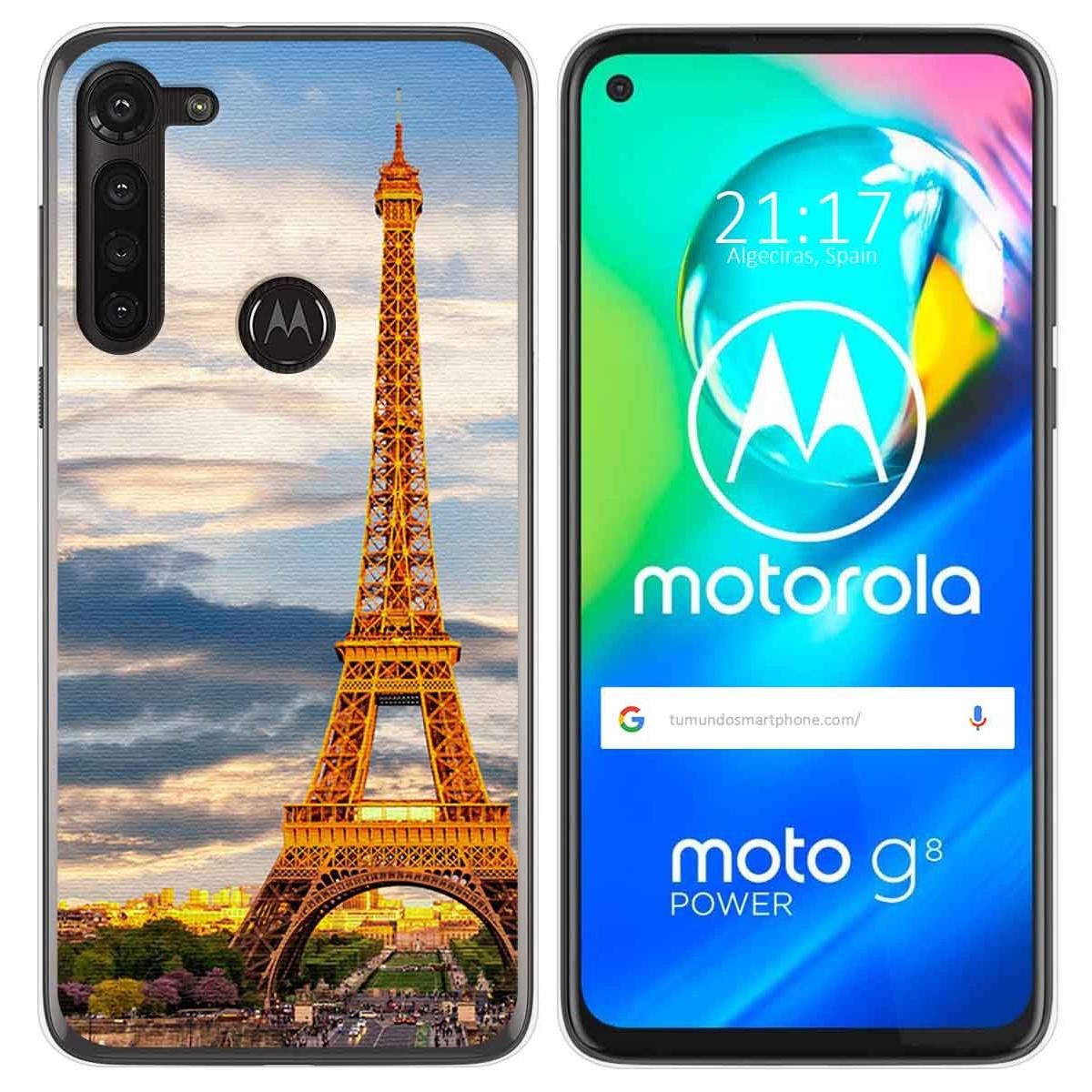 Funda Gel Tpu para Motorola Moto G8 Power diseño Paris Dibujos