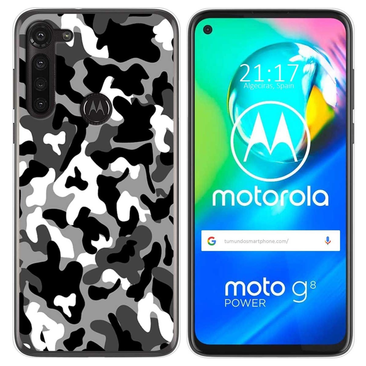 Funda Gel Tpu para Motorola Moto G8 Power diseño Snow Camuflaje Dibujos