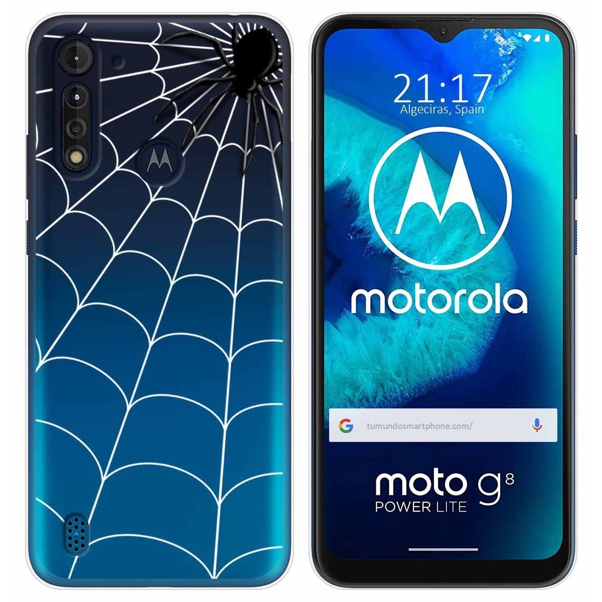 Funda Gel Transparente para Motorola Moto G8 Power Lite diseño Araña Dibujos