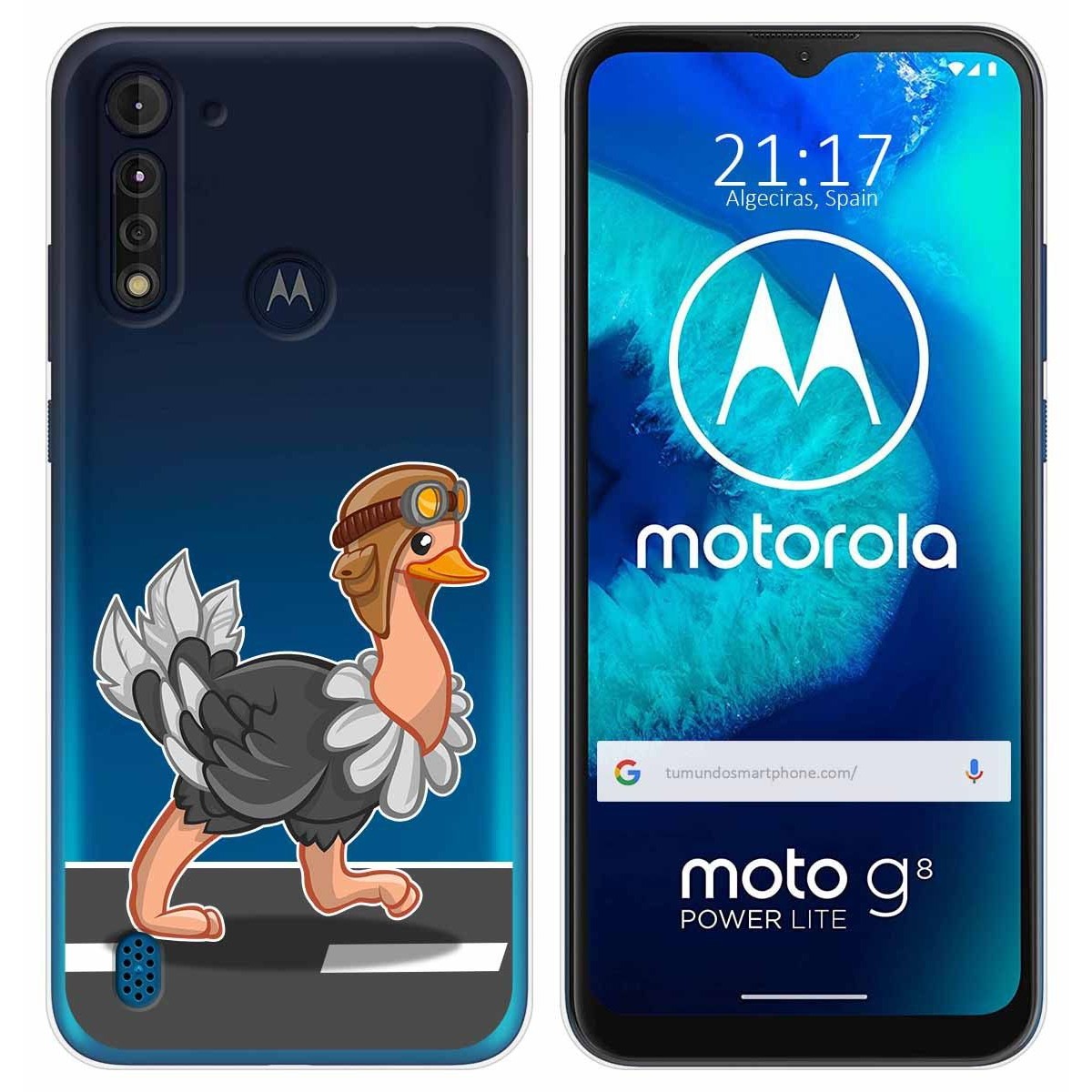 Funda Gel Transparente para Motorola Moto G8 Power Lite diseño Avestruz Dibujos