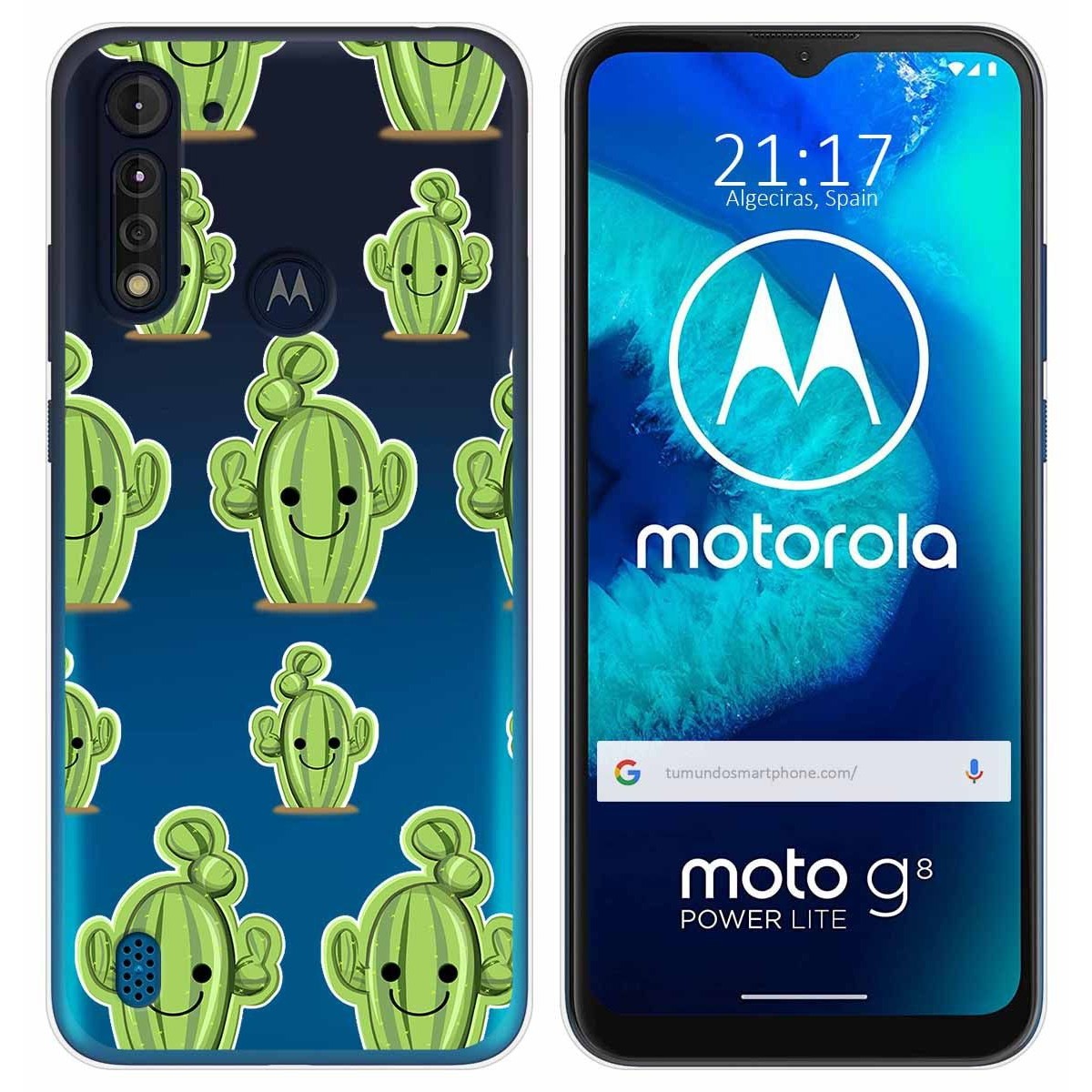Funda Gel Transparente para Motorola Moto G8 Power Lite diseño Cactus Dibujos