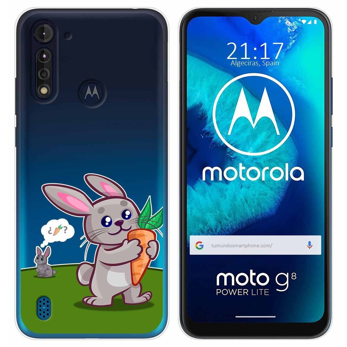 Funda Gel Transparente para Motorola Moto G8 Power Lite diseño Conejo Dibujos