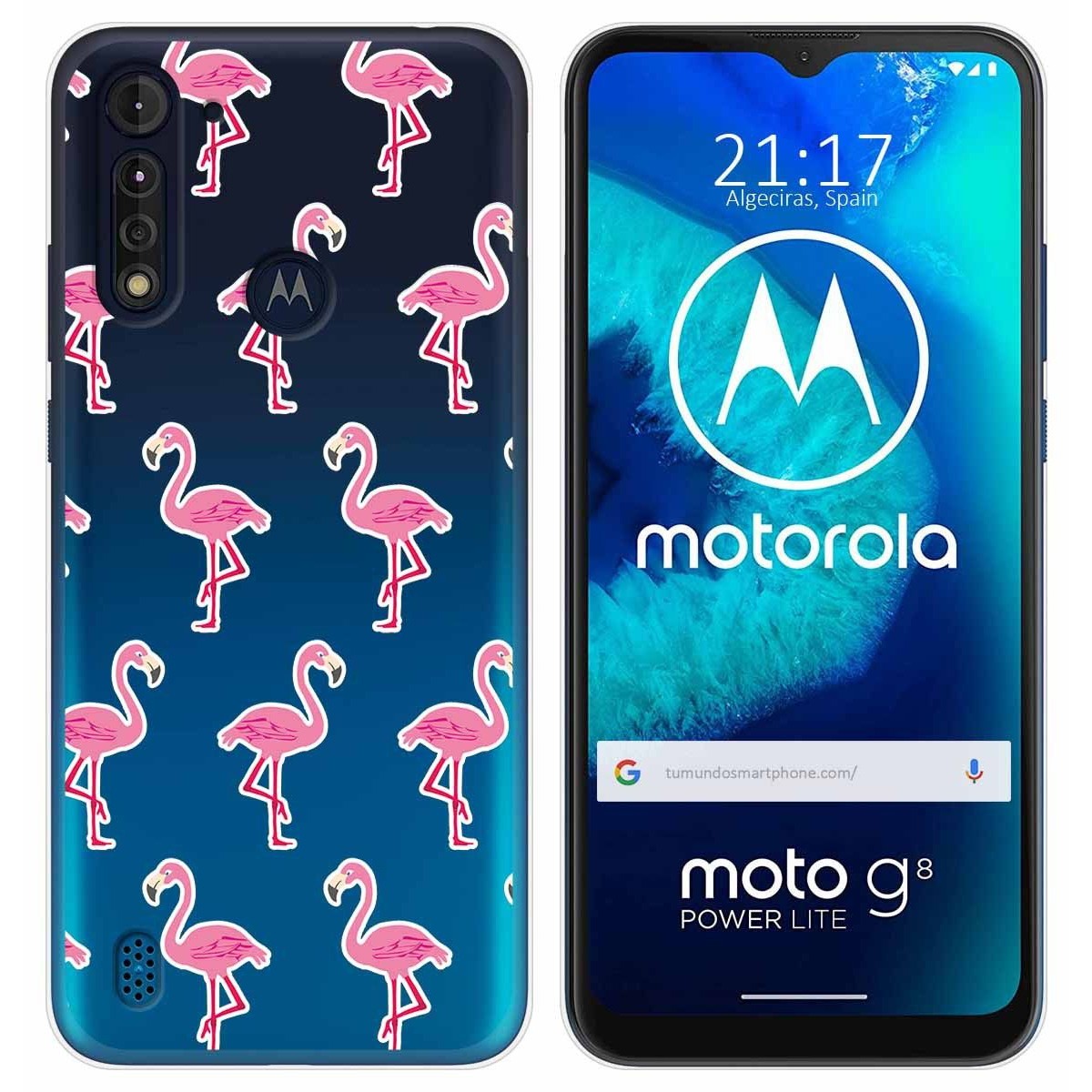 Funda Gel Transparente para Motorola Moto G8 Power Lite diseño Flamenco Dibujos