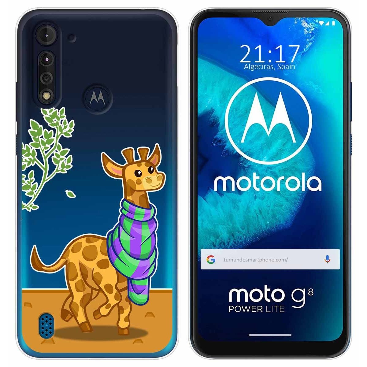 Funda Gel Transparente para Motorola Moto G8 Power Lite diseño Jirafa Dibujos
