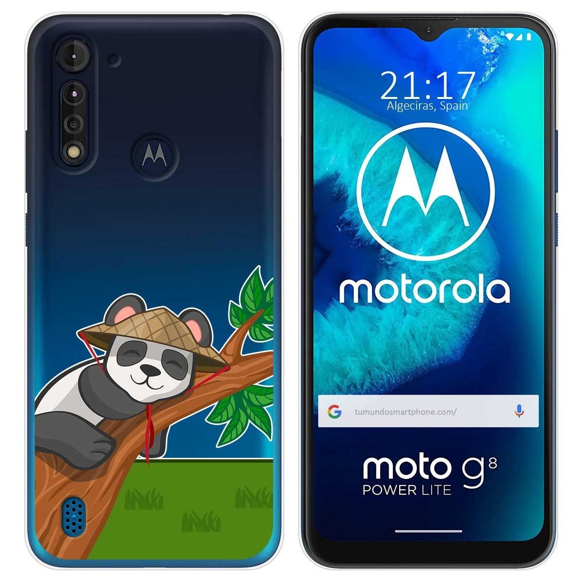 Funda Gel Transparente para Motorola Moto G8 Power Lite diseño Panda Dibujos