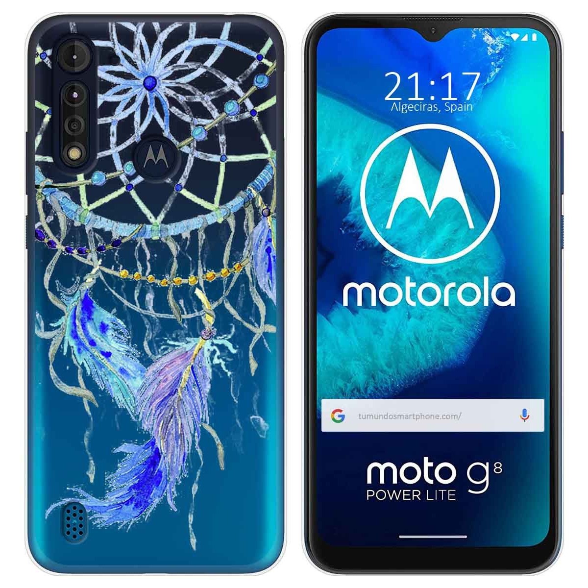 Funda Gel Transparente para Motorola Moto G8 Power Lite diseño Plumas Dibujos