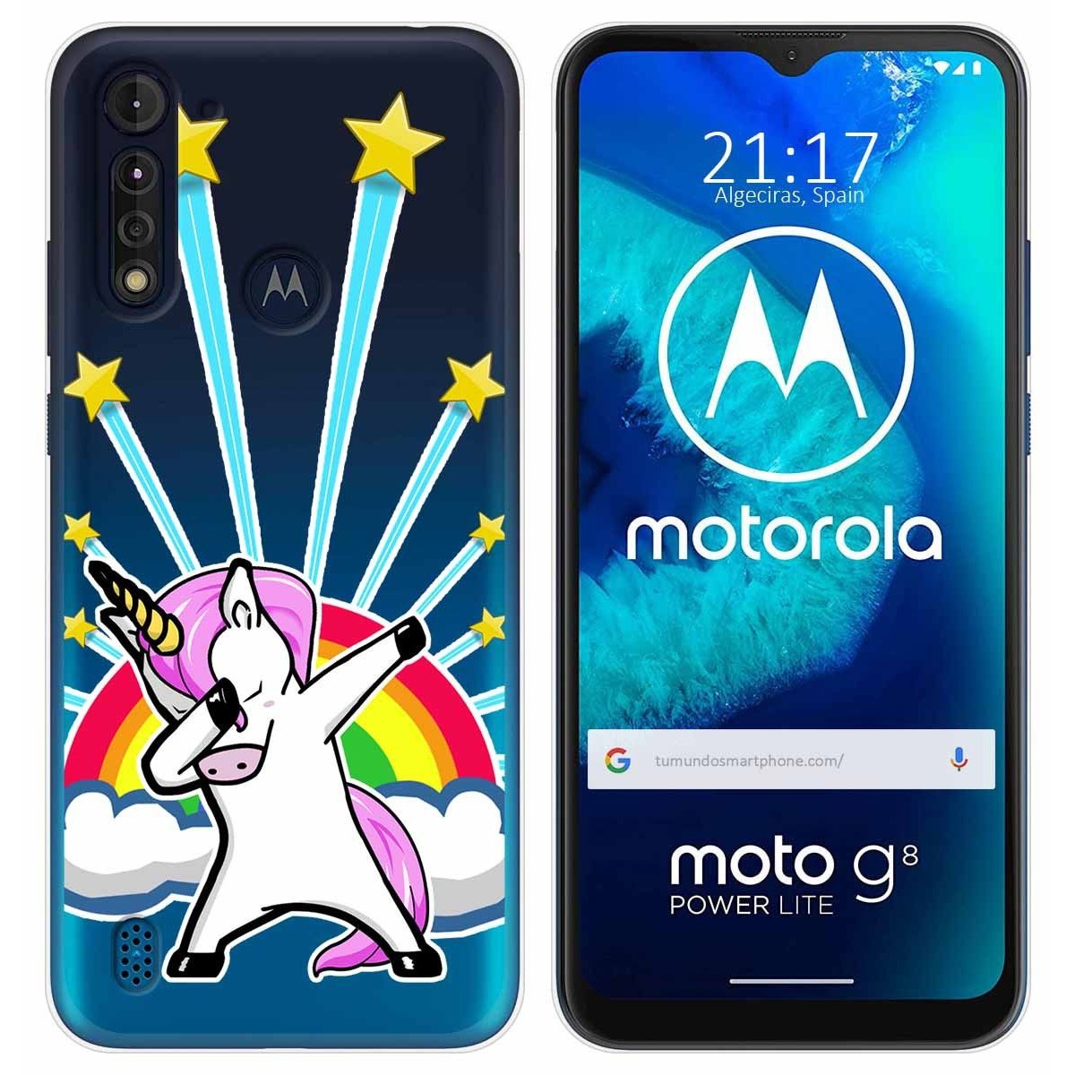 Funda Gel Transparente para Motorola Moto G8 Power Lite diseño Unicornio Dibujos