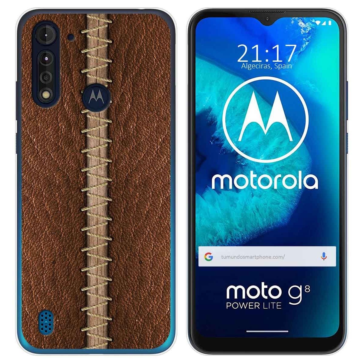 Funda Gel Tpu para Motorola Moto G8 Power Lite diseño Cuero 01 Dibujos