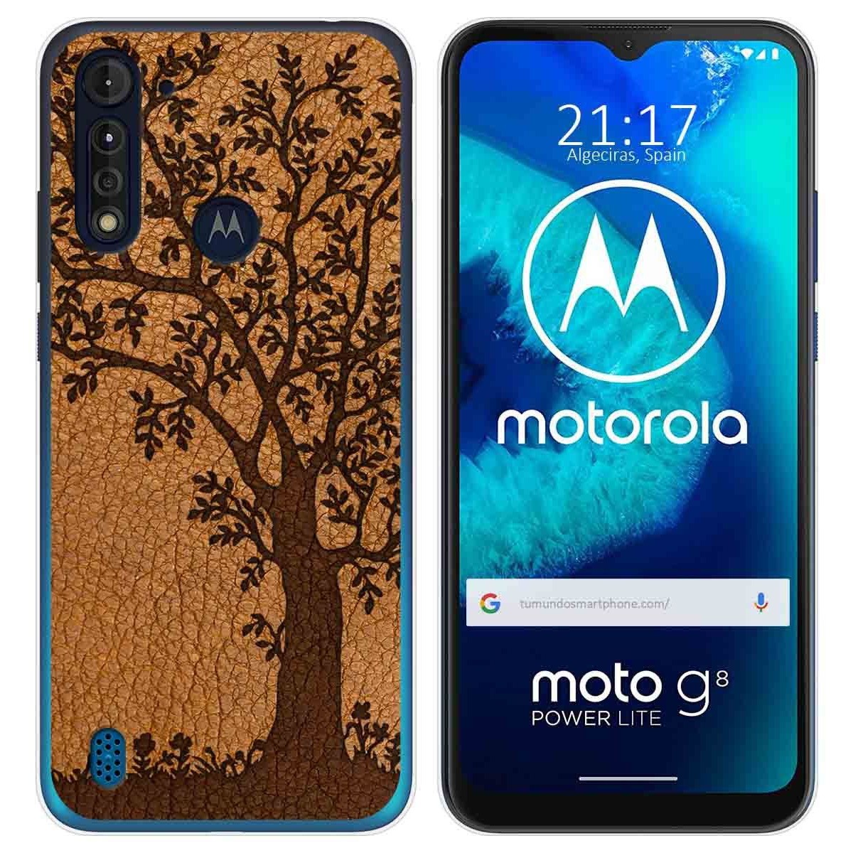 Funda Gel Tpu para Motorola Moto G8 Power Lite diseño Cuero 03 Dibujos