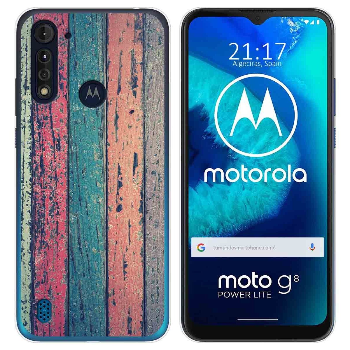 Funda Gel Tpu para Motorola Moto G8 Power Lite diseño Madera 10 Dibujos