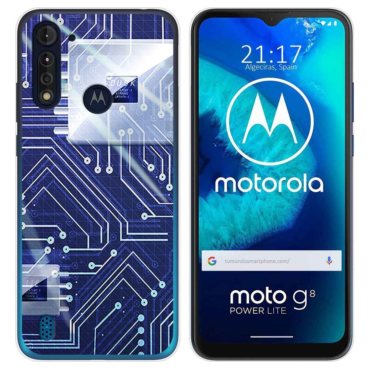 Funda Gel Tpu para Motorola Moto G8 Power Lite diseño Circuito Dibujos