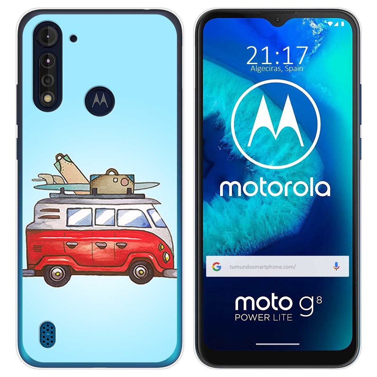 Funda Gel Tpu para Motorola Moto G8 Power Lite diseño Furgoneta Dibujos