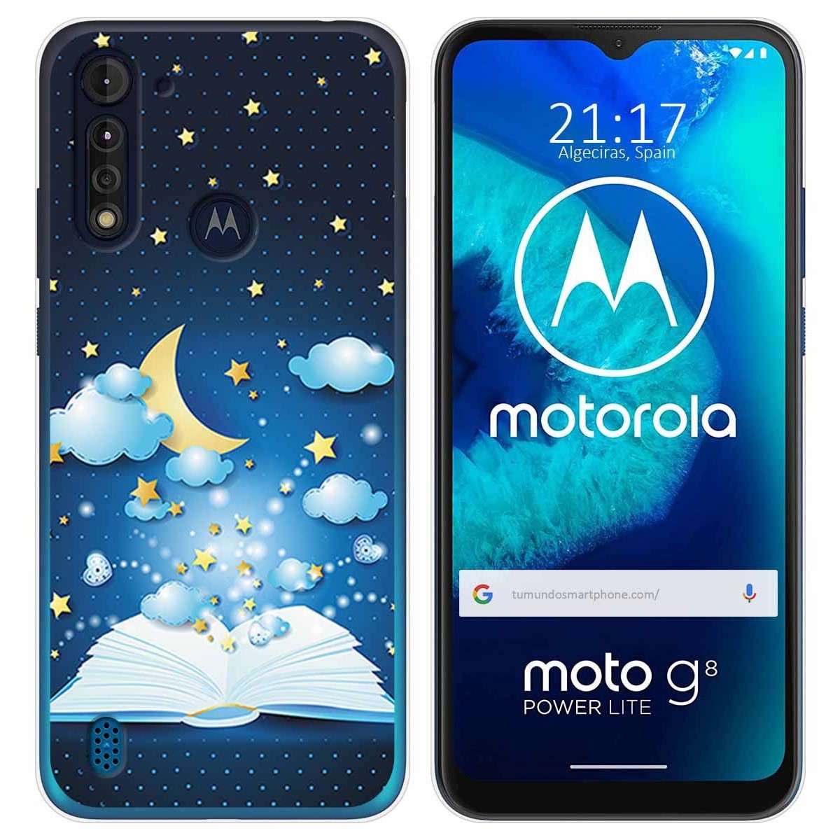 Funda Gel Tpu para Motorola Moto G8 Power Lite diseño Libro Cuentos Dibujos