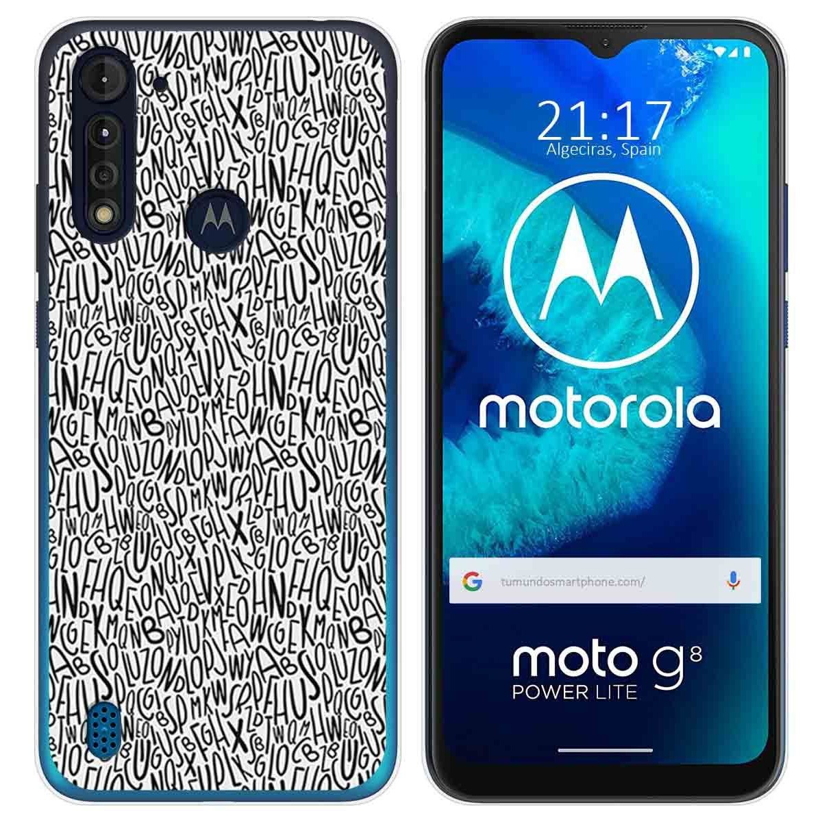 Funda Gel Tpu para Motorola Moto G8 Power Lite diseño Letras Dibujos