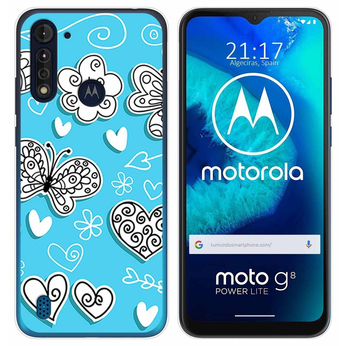 Funda Gel Tpu para Motorola Moto G8 Power Lite diseño Mariposas Dibujos