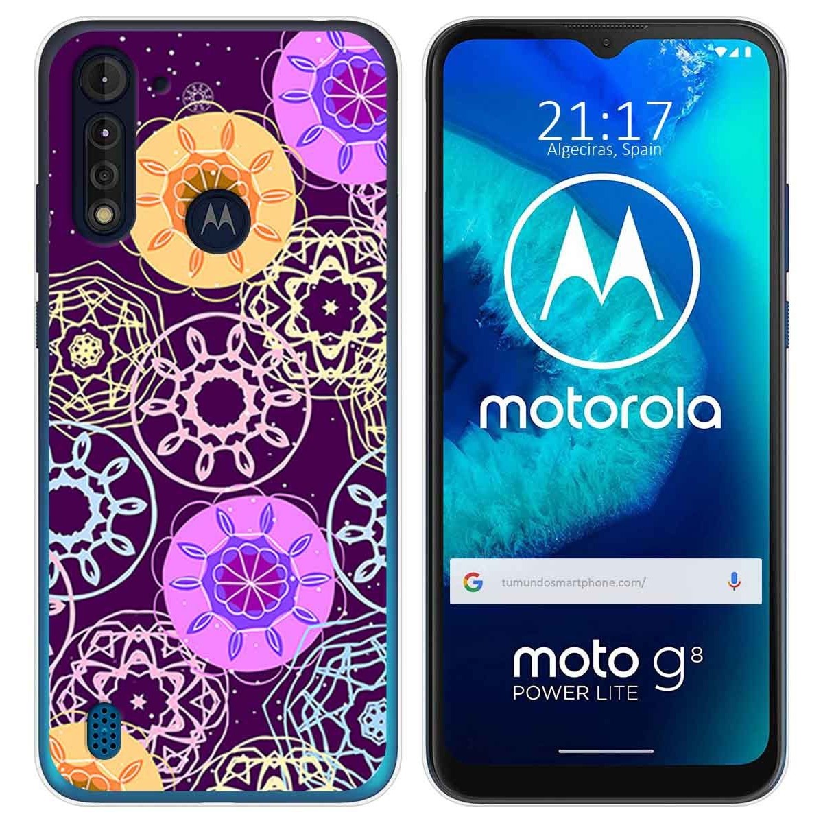 Funda Gel Tpu para Motorola Moto G8 Power Lite diseño Radial Dibujos