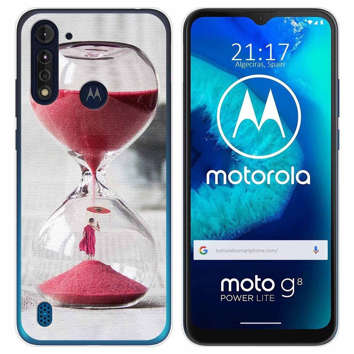 Funda Gel Tpu para Motorola Moto G8 Power Lite diseño Reloj Dibujos
