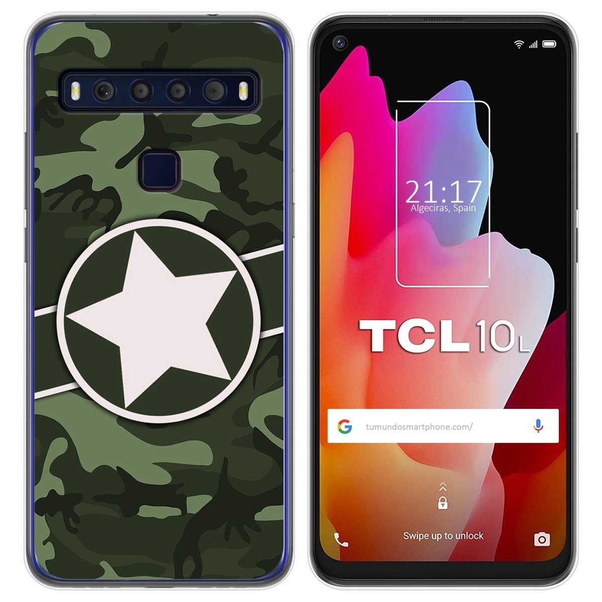 Funda Gel Tpu para TCL 10L diseño Camuflaje 01 Dibujos