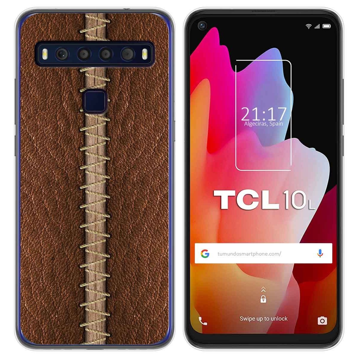 Funda Gel Tpu para TCL 10L diseño Cuero 01 Dibujos