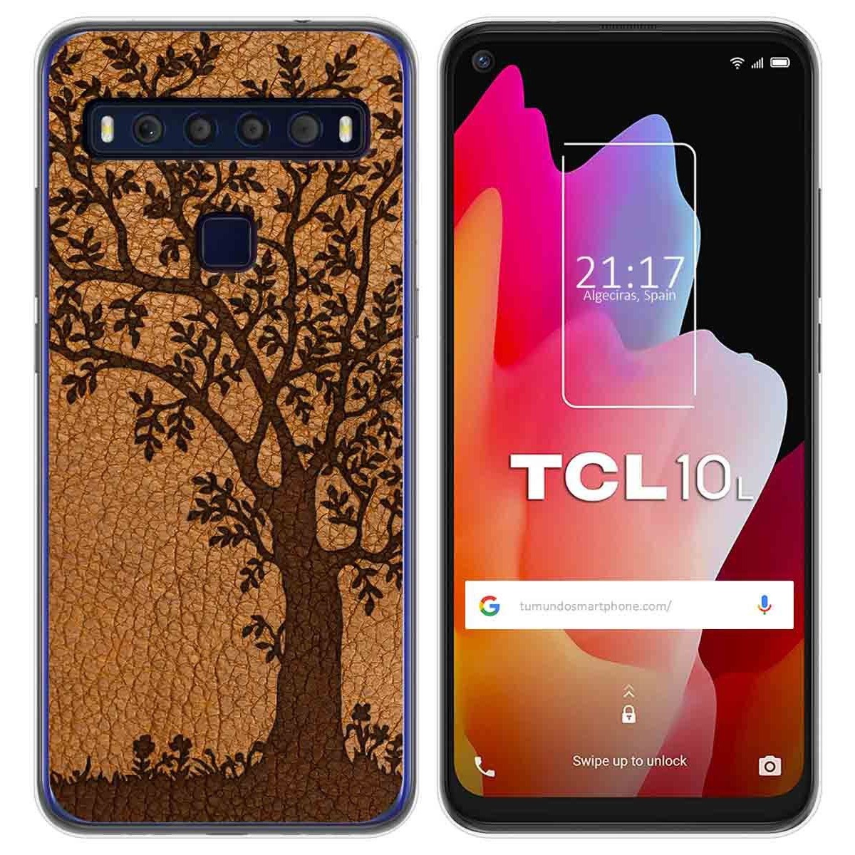 Funda Gel Tpu para TCL 10L diseño Cuero 03 Dibujos