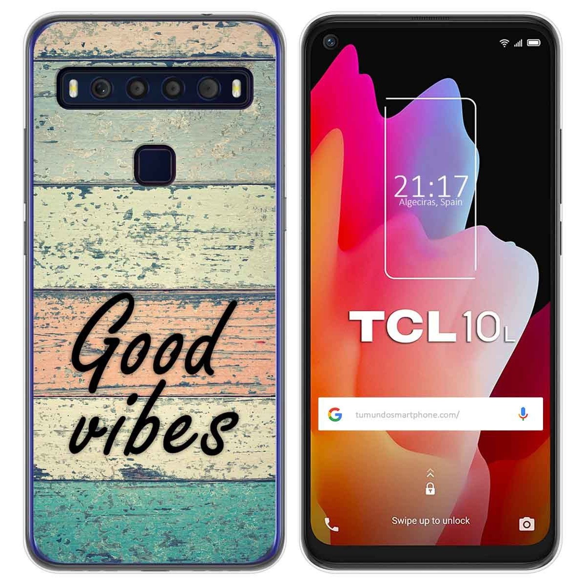 Funda Gel Tpu para TCL 10L diseño Madera 01 Dibujos